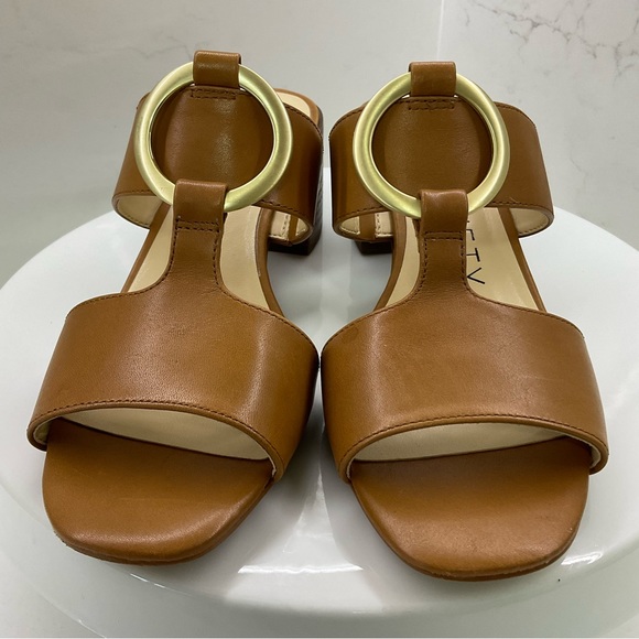 Soul Society Slonah Leather Block Heel Square Toe Slide Sandals Size 6.5 - Picture 5 of 9